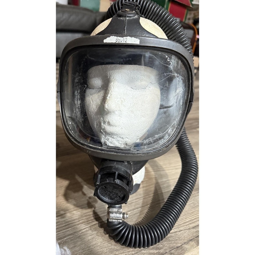 Vintage North Full‎ Face Respirator Mask with Hose Black Industrial Safety Gear